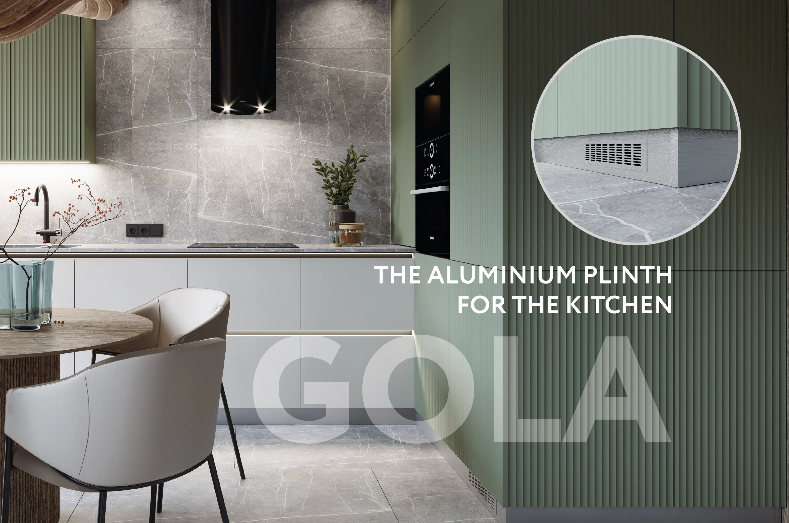 Aluminium plinth for the kitchen