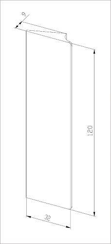 Overhead handle for vertical facade profile ASPECT