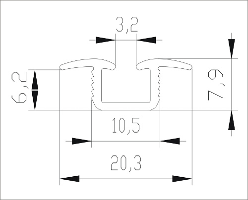Recessed single bottom track