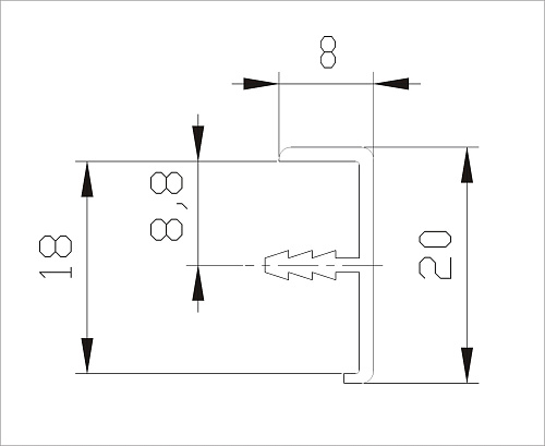 Front frame profile 18 mm