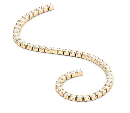 Crystal chain, golden metal, clear crystal