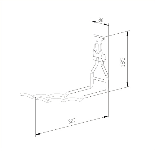 Special double hook, rail/wall mount