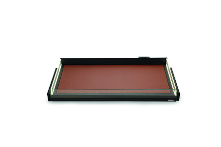 LED glass side leather flat storage box