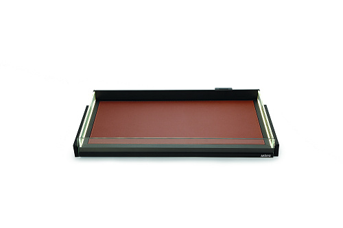 LED glass side leather flat storage box