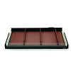 LED glass side leather shoe rack
