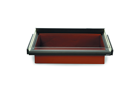 LED glass side leather storage box