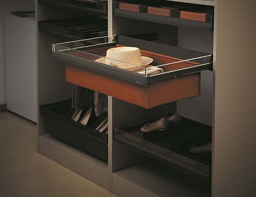 LED glass side leather storage box