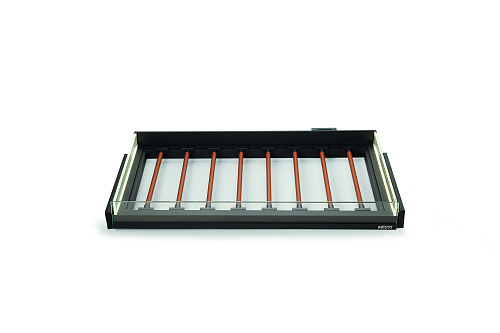 LED glass side leather trousers rack