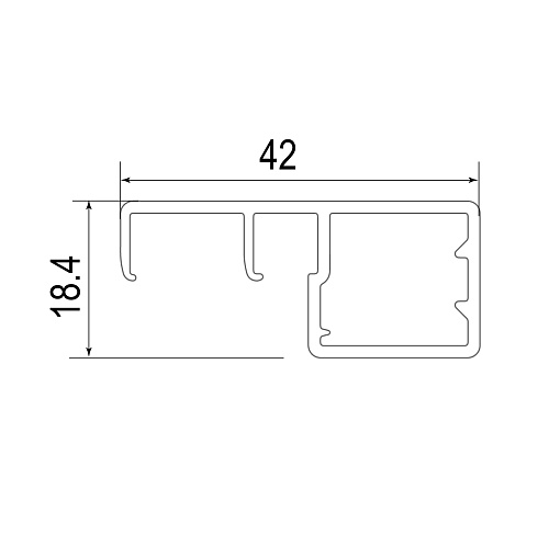 Slim facade profile 718, w/handle