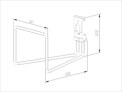 Wide hook, rail/wall mount