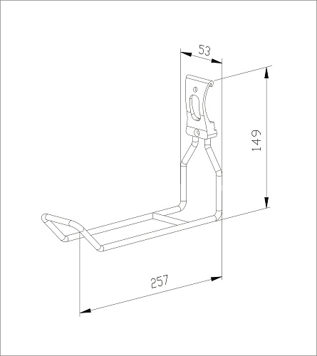 Straight hook, rail/wall mount