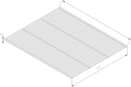 Wire shelf, Series 540, L=607, 494×14