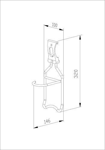 Bike rack, rail/wall mount