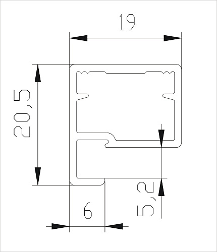 Narrow facade profile 832