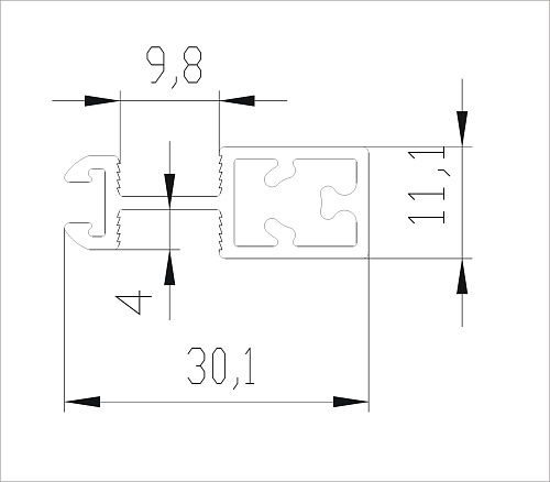 Dividing rail WAVE Decor